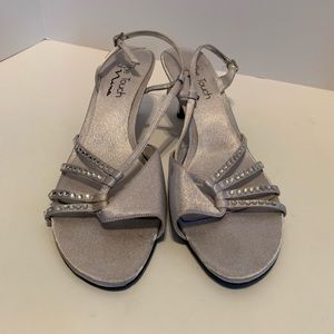 Silver colored heels